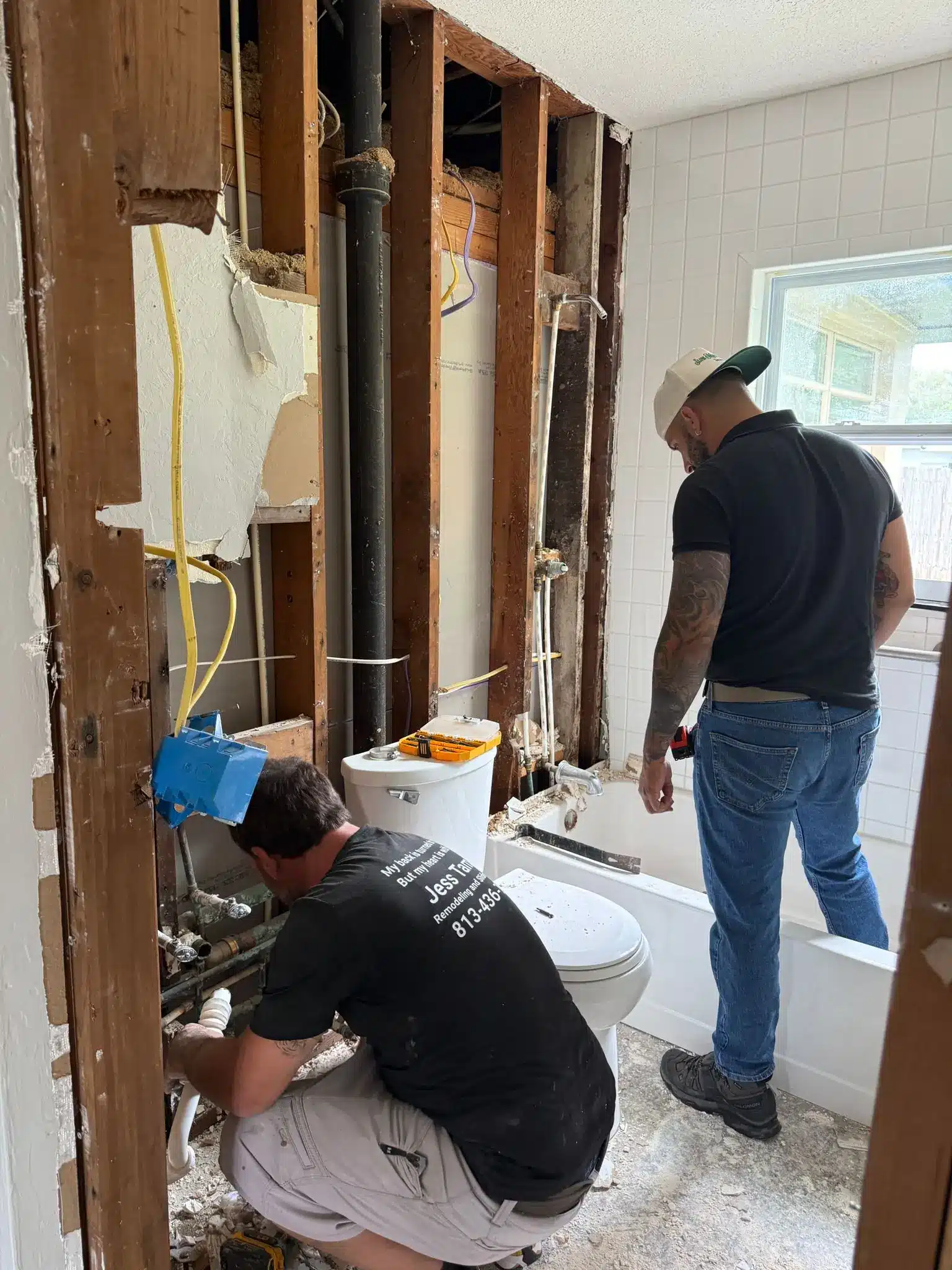 Licensed trades working on a Pinellas County remodel