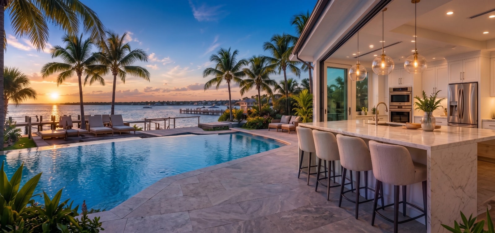 Completed coastal home remodel in Pinellas County, Florida