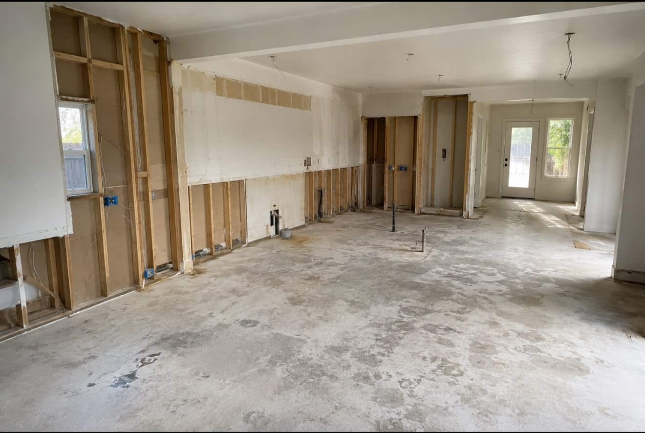 Kitchen Remodel with a Waterfall Island before